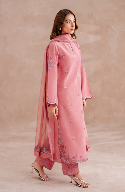 Seran | Eid Luxe Pret 25 | ESHE S Blush Pink Raw Silk