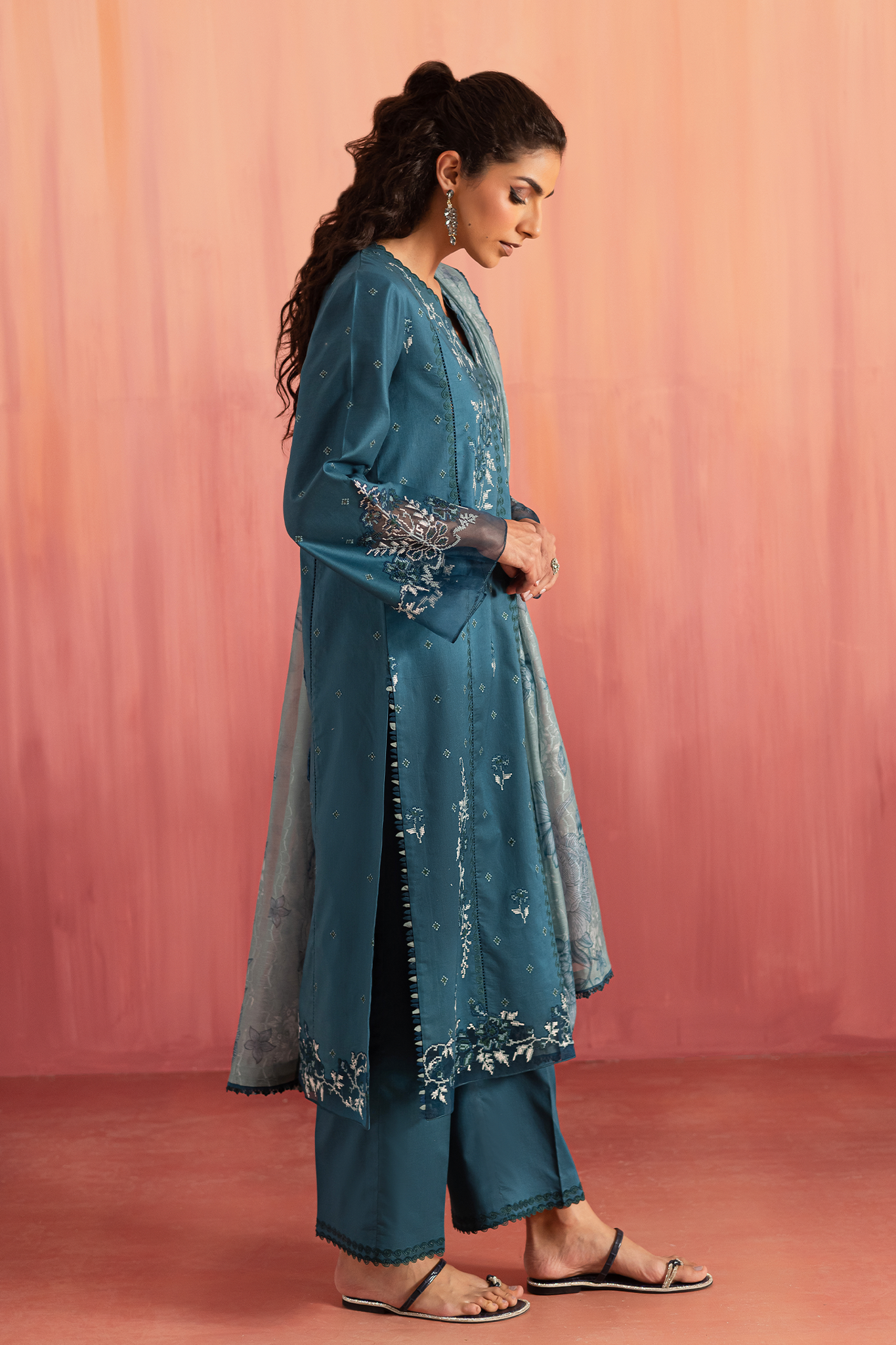 Seran | Nayab Eid Lawn | TIA XL Teal Green Lawn