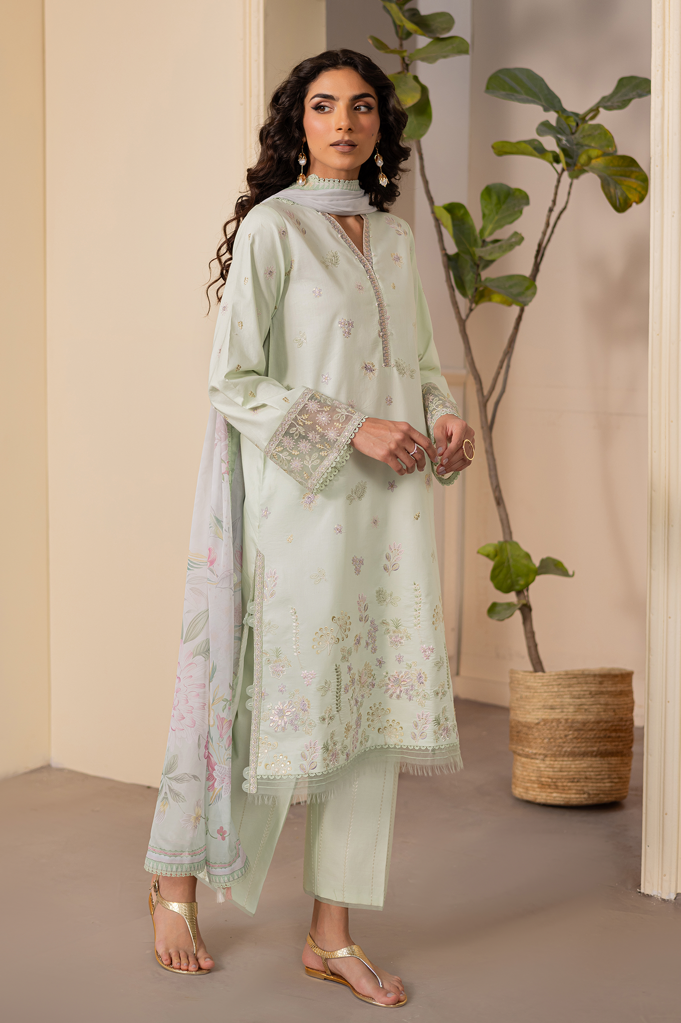 Seran | Nayab Eid Lawn | ABEER XL Pastel Mint Lawn