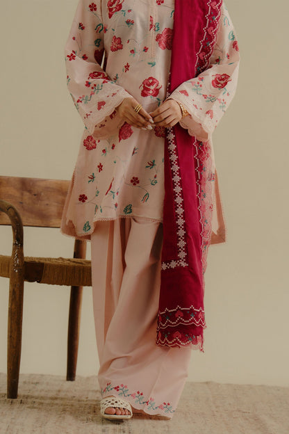 Zara Shahjahan | Coco Lawn 25 | Zufra-6A S Pale Peach Lawn