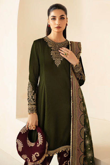 Jazmin | Velvet Edit 24 | VF-2029 Custom Size Dark Mehndi Velvet