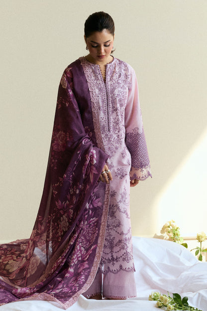 Zara Shahjahan | Coco Eid Edit |Quince-D5 L Lilac Gray Lawn
