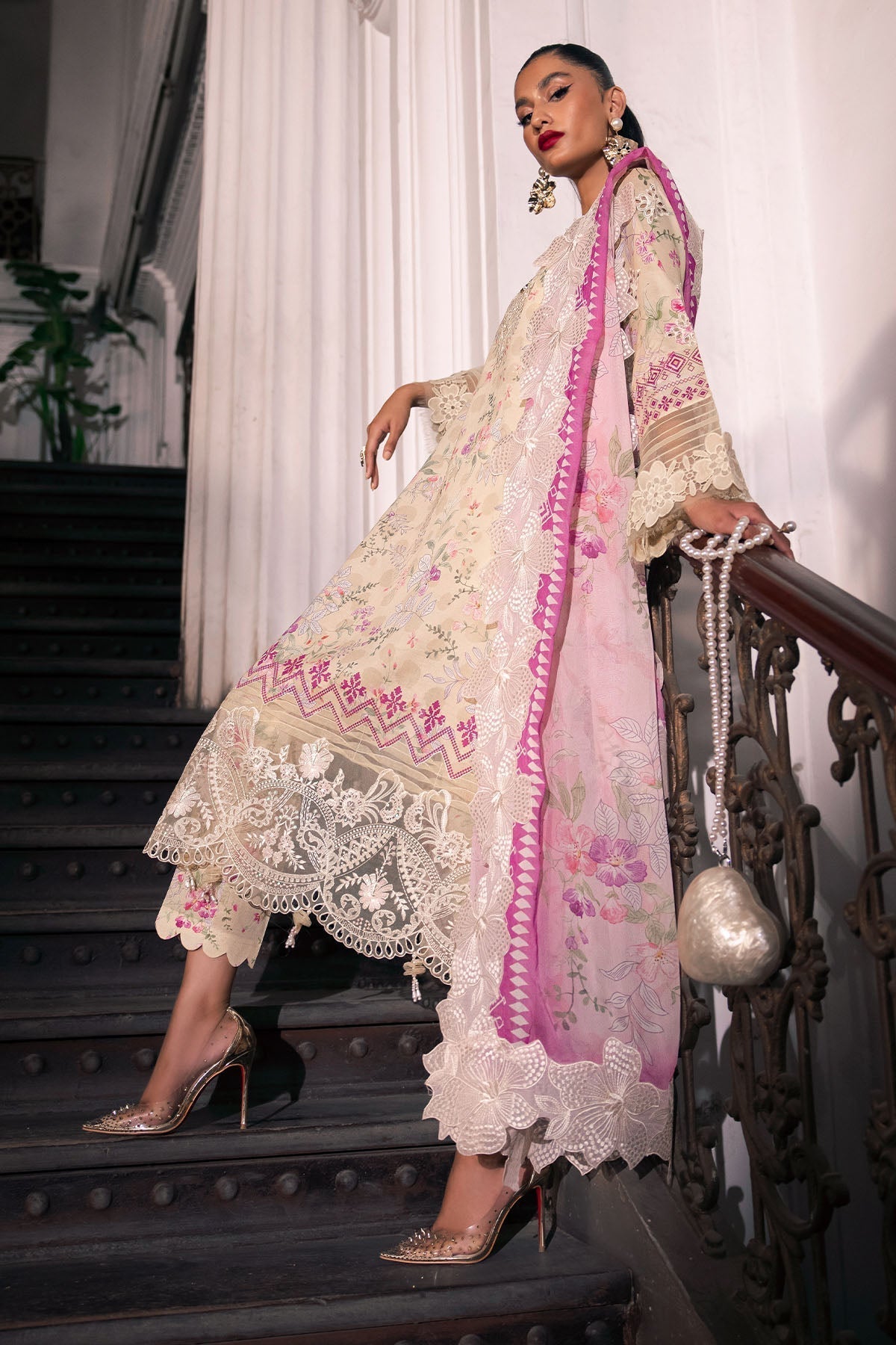 Nureh | Glam Girl Lawn | GL-14 L Pale Peach Lawn