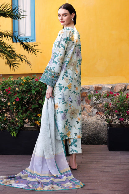 Farasha | Printed Essentials | Aqua Sparkle S Mint Lawn