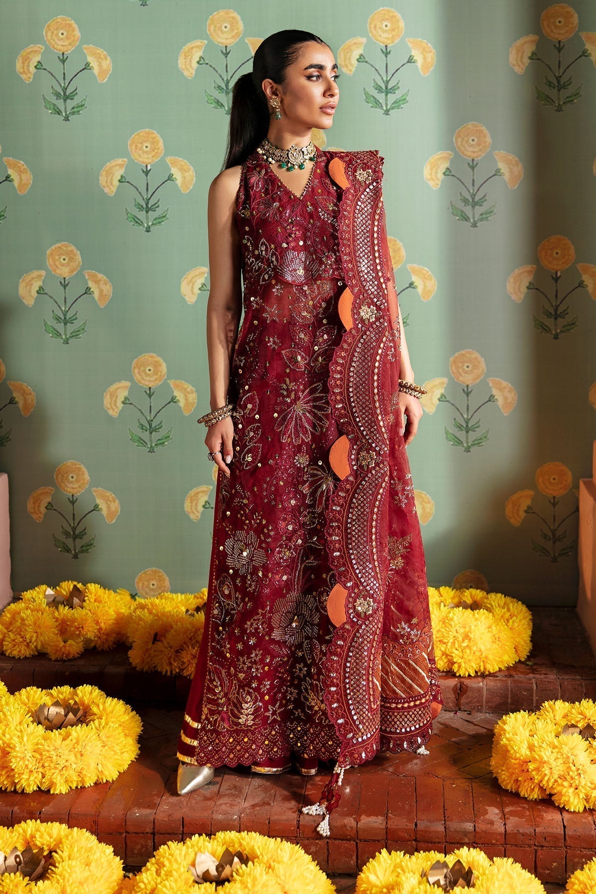 Nureh | Jhoomro Wedding Formals | NL-53 - MAHRO - Pakistani Designer Dress - by Nureh | Type: Bridal - 100% Original at Saira Sultan