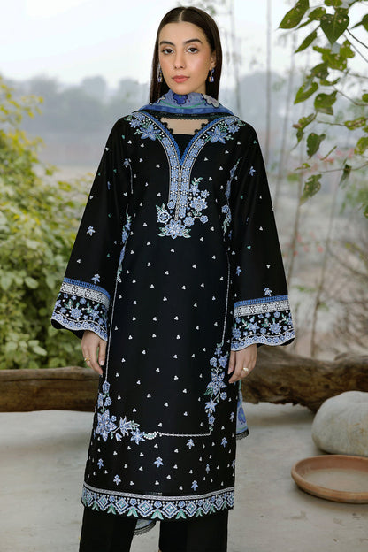 Farasha | Summer Weaves Embroidered Lawn | Ashen Light XL Black Lawn