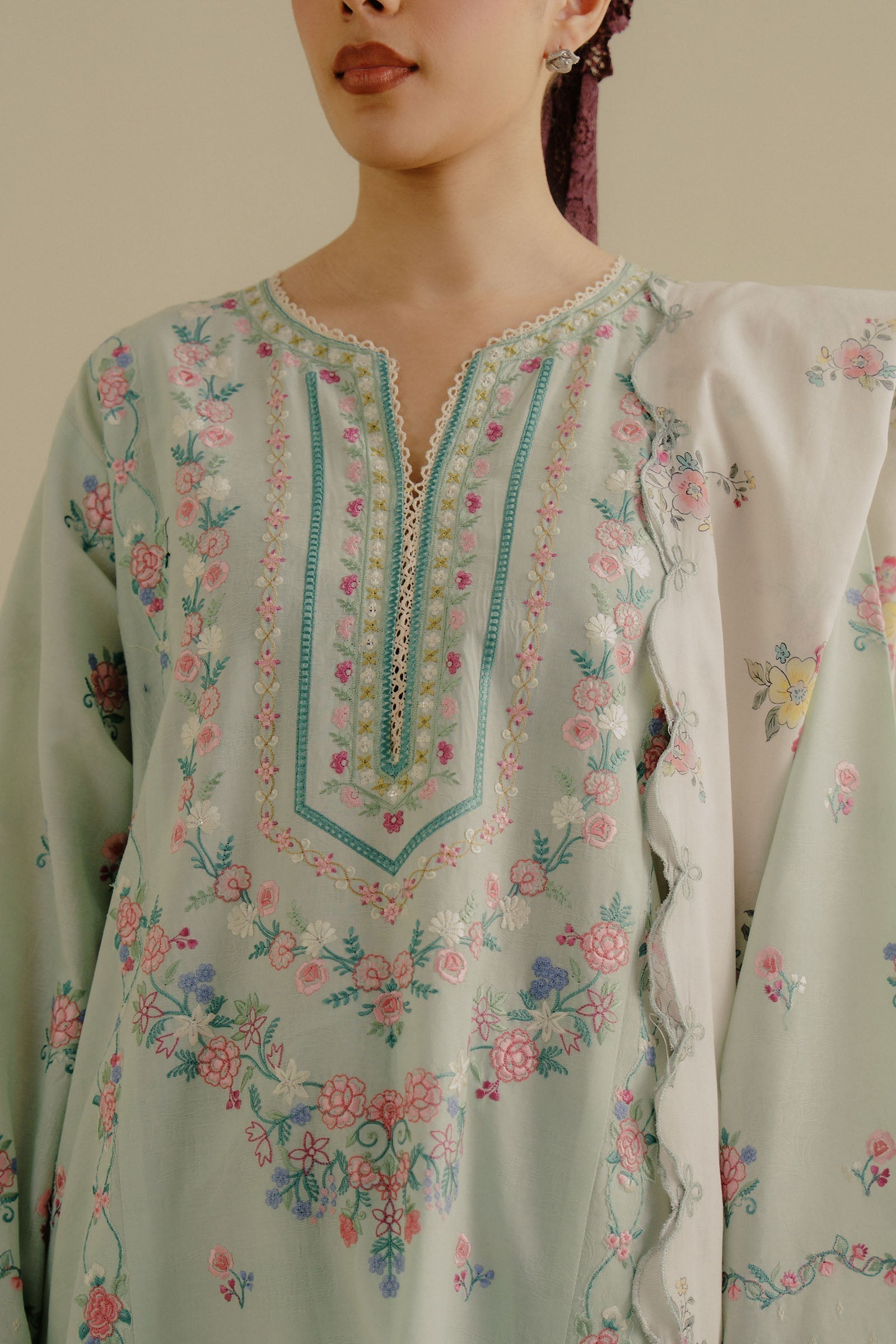 Zara Shahjahan | Coco Lawn 25 | Zeest-9A L Pastel Mint Lawn