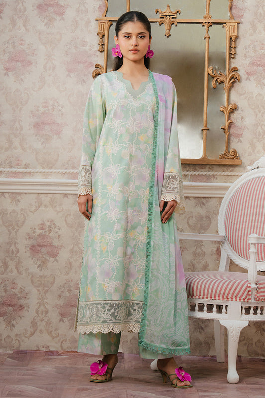 Ayzel | Armelia Printed Lawn 25 | Liora XS Mint Lawn