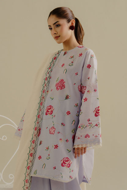 Zara Shahjahan | Coco Lawn 25 | Zufra-6B L Light Lavender Lawn