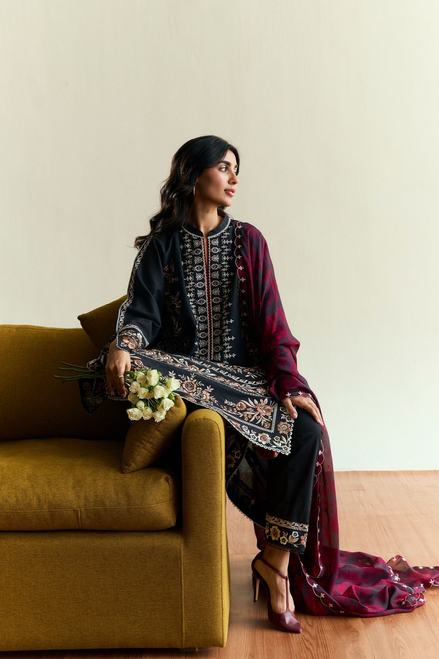 Zara Shahjahan | Coco Eid Edit | Velour-D2 XL Black Jacquard
