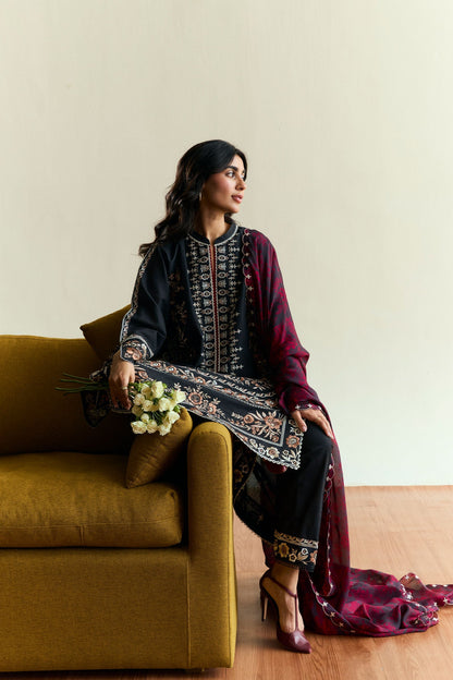 Zara Shahjahan | Coco Eid Edit | Velour-D2 XL Black Jacquard
