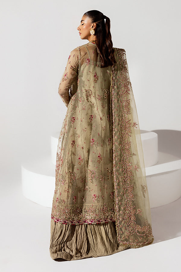 Saffron | Scintilla Formals | Soft Amber S Mint Green Organza