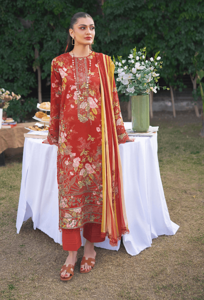 Humdum | Gardenia Lawn 24 | Printkari Lawn PLG 03 - Pakistani Designer Dress - by HumDum | Type: Luxury - 100% Original at Saira Sultan