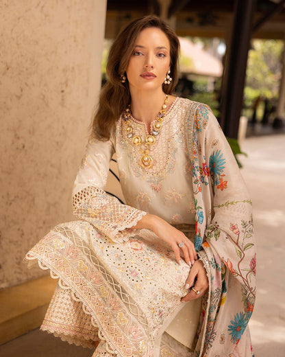 Faiza Saqlain | Zinnia Lawn 25 | Delilah M Ivory Lawn