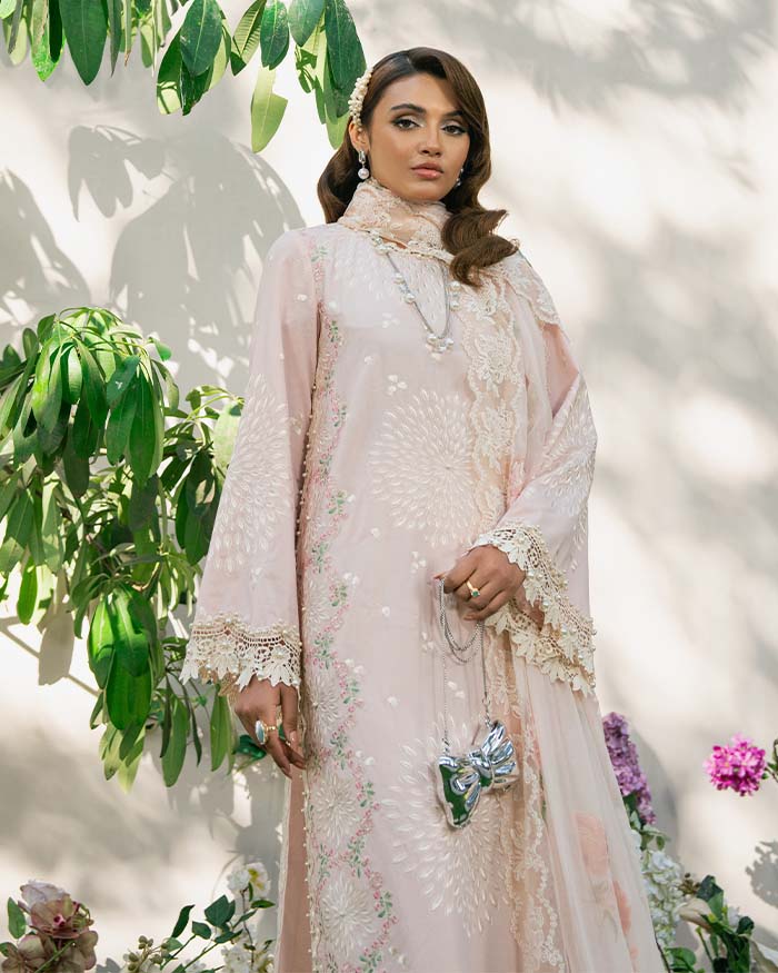 Zevk | Flora Festive Lawn | LOTUS M Pastel Pink Lawn