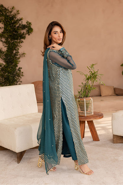 Vanya | Veranda Fromals | VR-03 XL Teal Green Chiffon