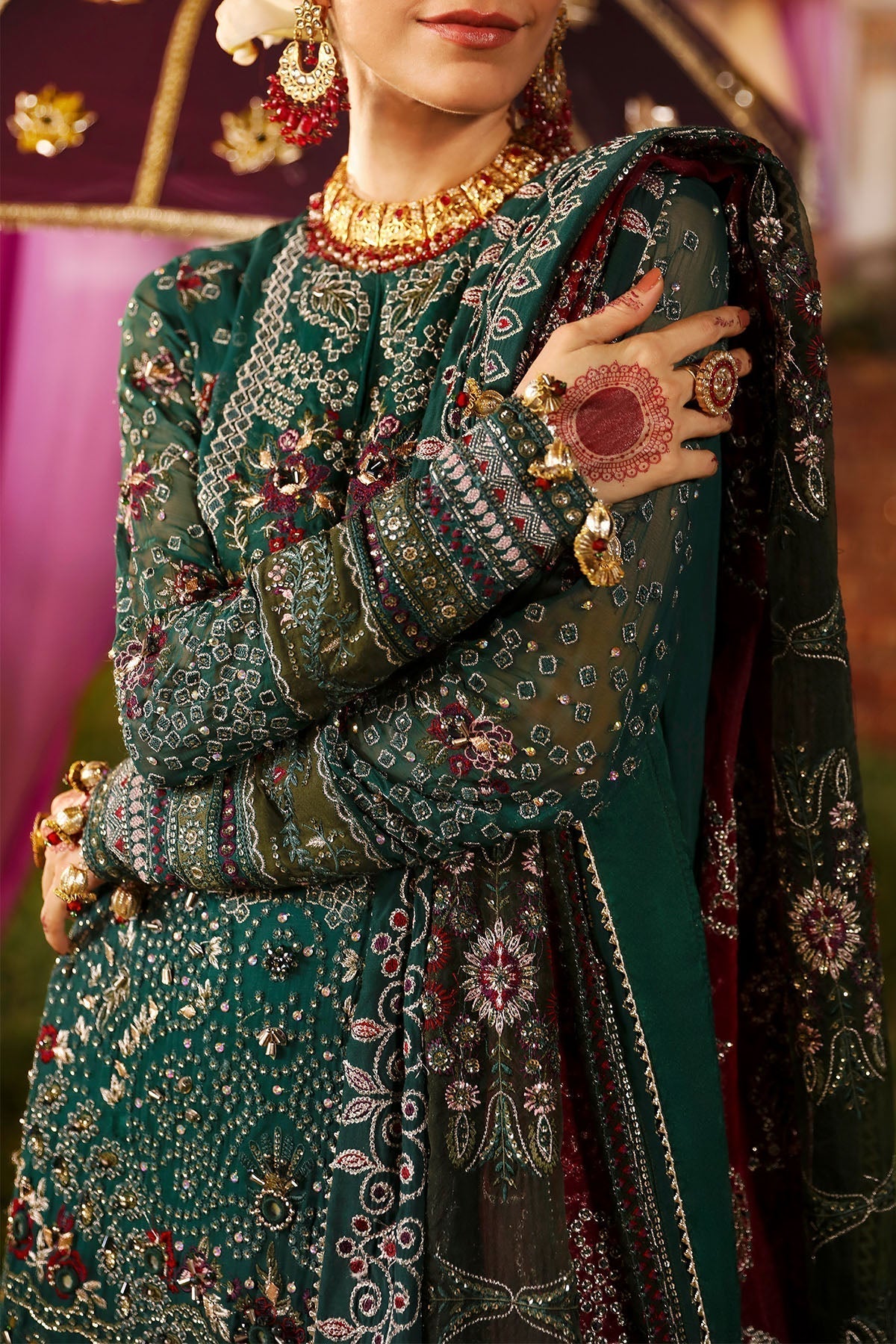 Nureh | Jhoomro Wedding Formals | NL-68 SHADMANI - Pakistani Designer Dress - by Nureh | Type: Bridal - 100% Original at Saira Sultan