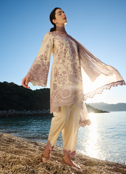 Image | Lawnkari 25 | Rania S Beige Cotton Lawn