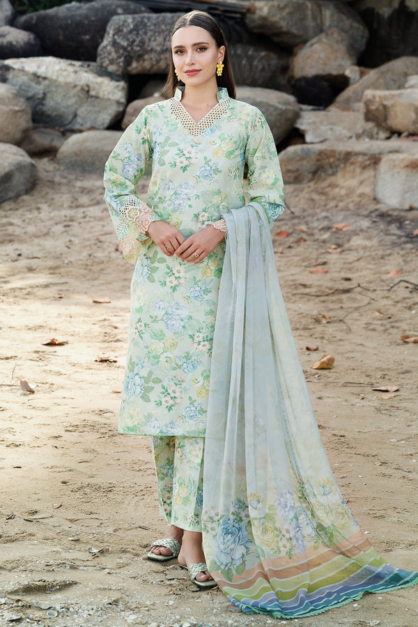 Farasha | Printed Essentials | Mint Bloom XS Mint Lawn