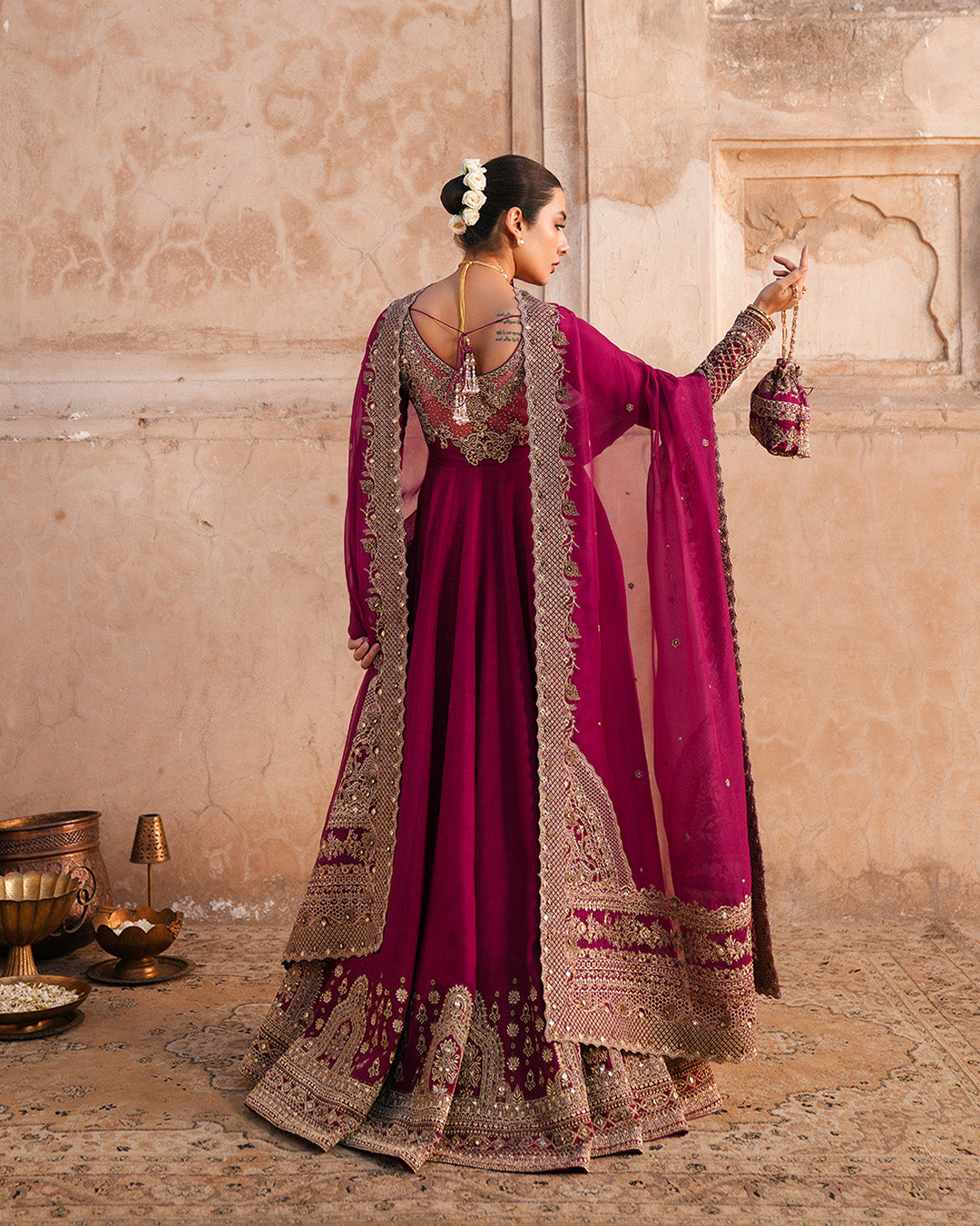 Faiza Saqlain | Zimmal Formals | Cassia S Korean Raw Silk Magenta