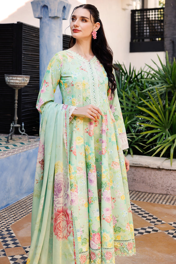 Farasha | Printed Essentials | Mint Dew M Mint Green Lawn