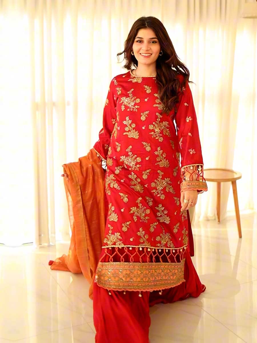Salitex | Signature Festive Chiffon | SUNW6JI020UT XS Red Cotton Net