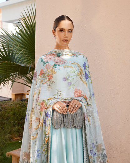 Faiza Saqlain | Carmela Luxury Pret | Latissa L Ice Blue Korean Raw Silk