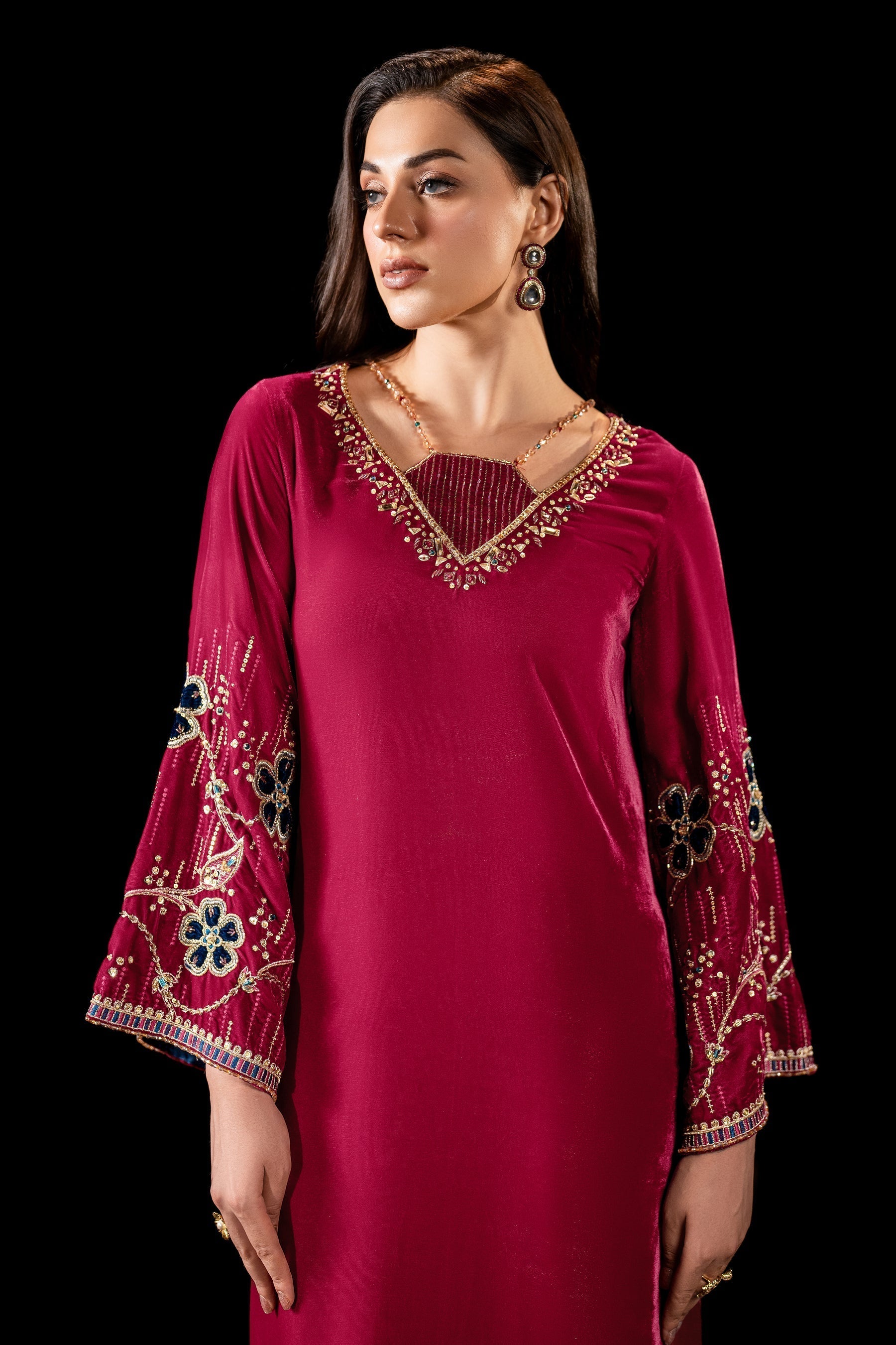 Naqshi | Makhmal 24 | NINA L Hot Pink Velvet