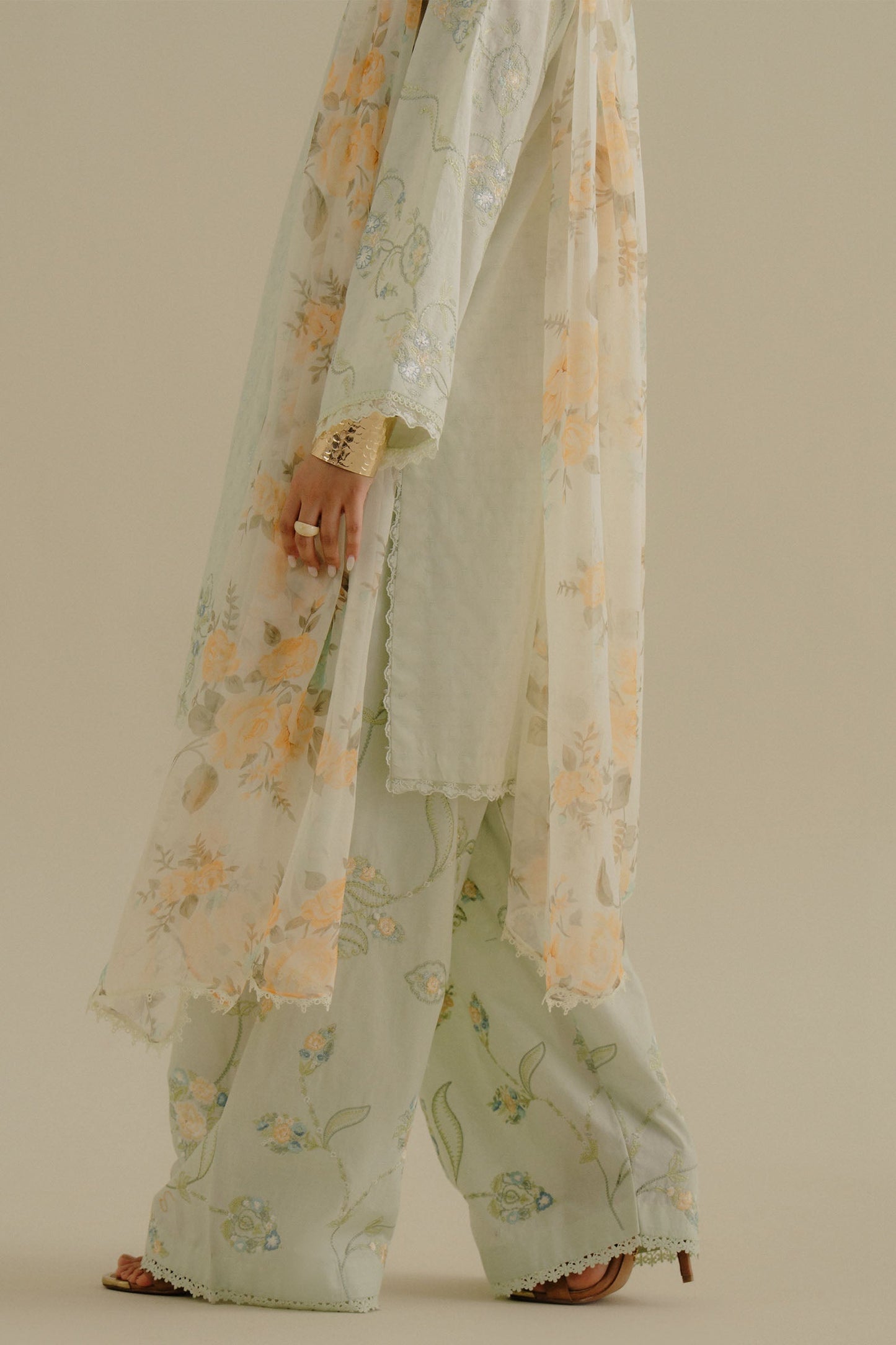 Zara Shahjahan | Coco Lawn 25 | Elva-1B XL Greenish Grey Lawn