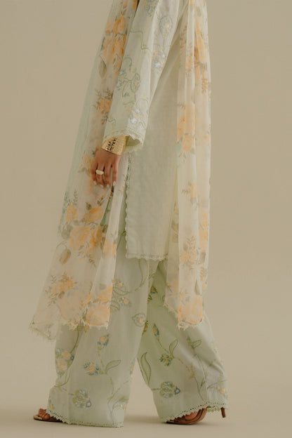 Zara Shahjahan | Coco Lawn 25 | Elva-1B XL Greenish Grey Lawn