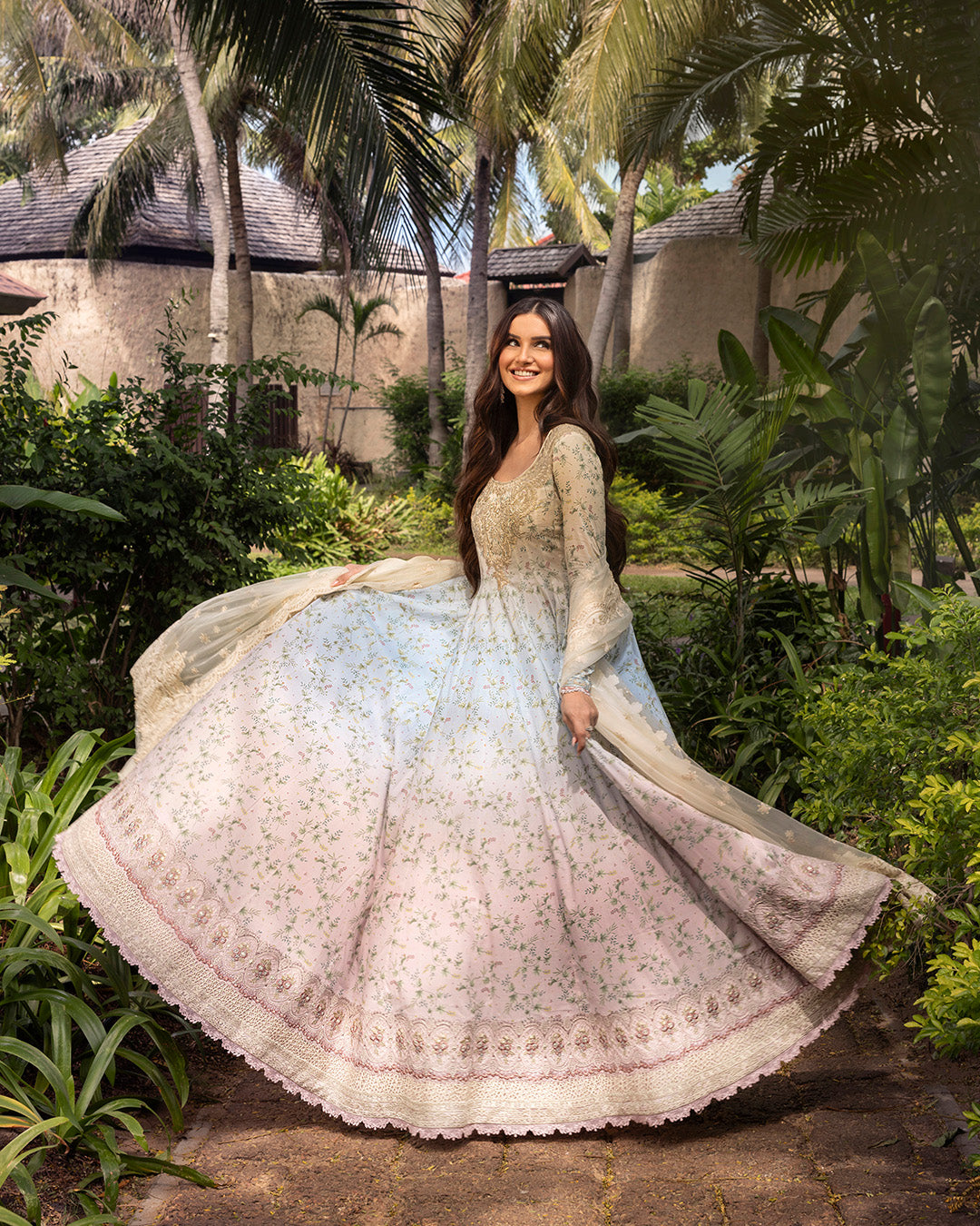 Faiza Saqlain | Zinnia Lawn 25 | Freesia L Beige Lawn