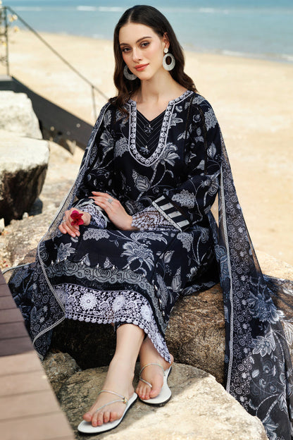 Farasha | Printed Essentials | Sable Dusk XL Black Lawn