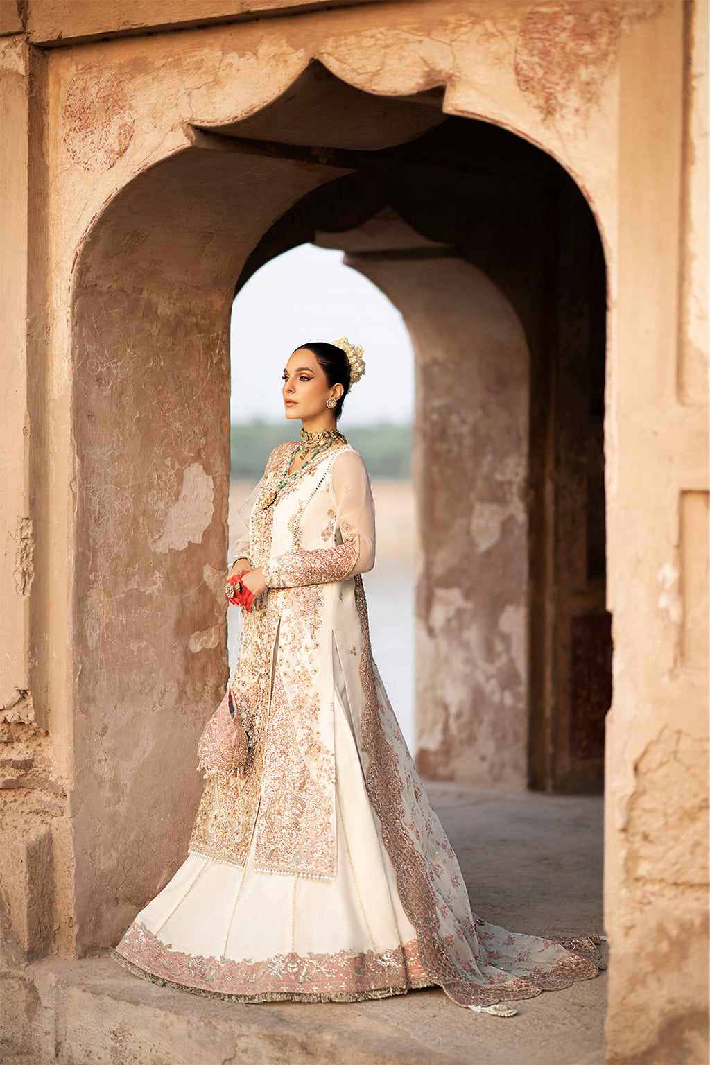 AJR Couture | Luxury Formals 24 | Dove XL Ivory Resham