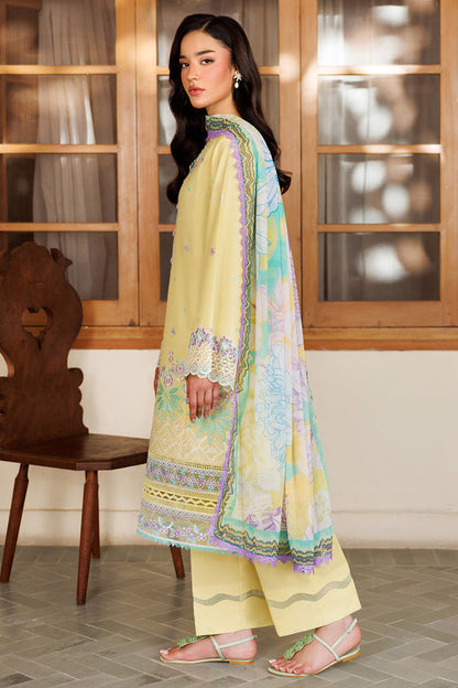 Farasha | Summer Weaves Embroidered Lawn | Daisy Dreams L Lime Lawn