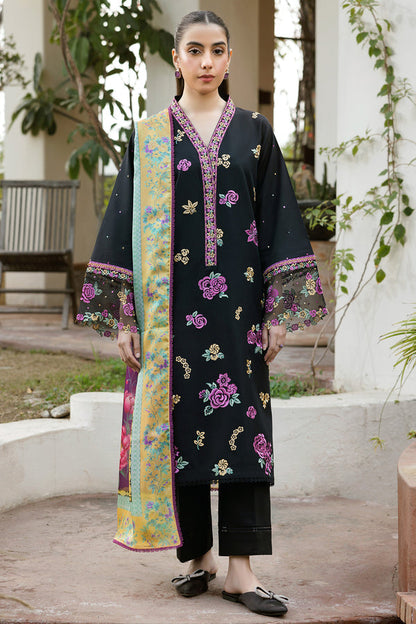 Farasha | Summer Weaves Embroidered Lawn | Raven Dusk XS Black Lawn