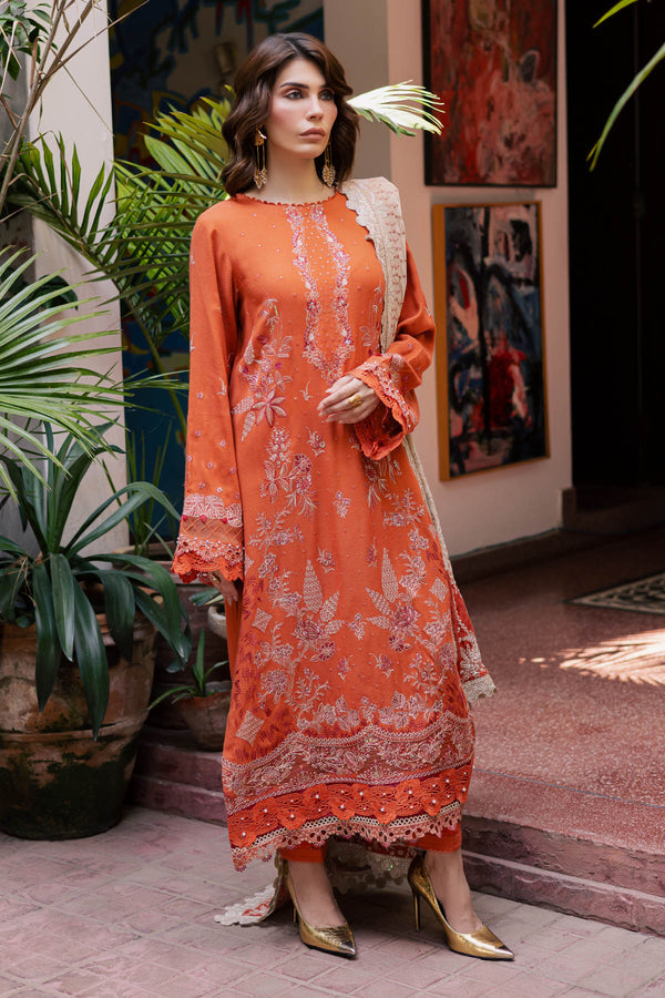 Nureh | Exclusive Leather Peach | NE-184 by Nureh - Designer Dress - Type : Ladies Clothes - Available at Saira Sultan - 100% Original 