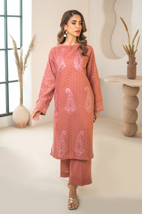 Declare | Eid Collection 25 | PB01066 XS Champagne Pink Brosha Lawn