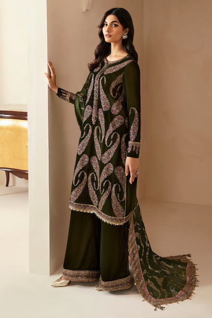 Jazmin | Velvet Edit 24 | VF-2023 L Dark Mehndi Velvet