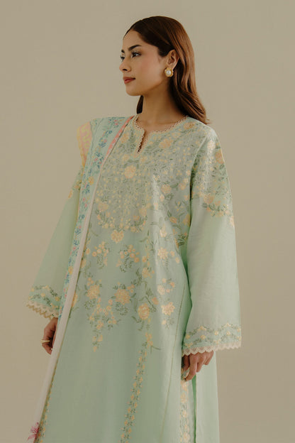 Zara Shahjahan | Coco Lawn 25 | Velin-7A XL Pastel Mint Lawn