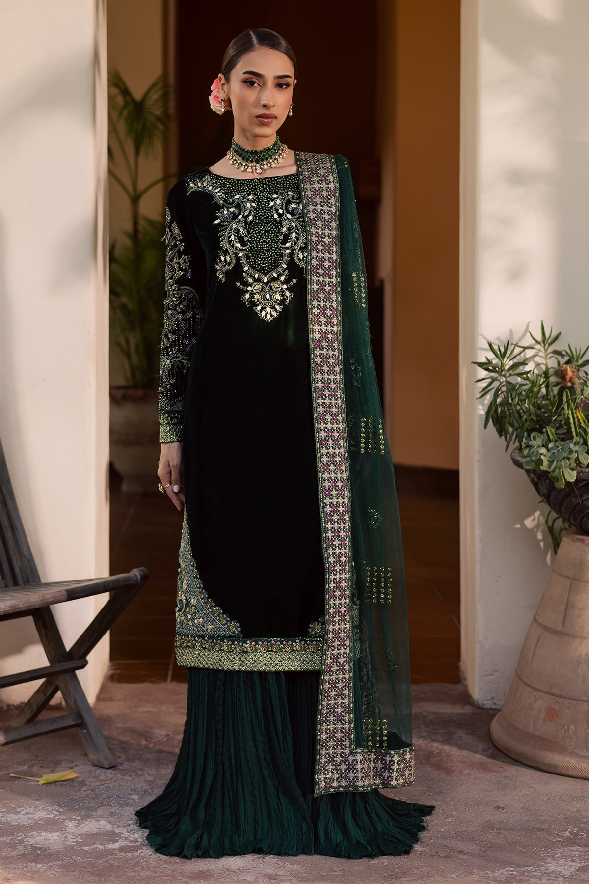 Nureh | Maya Velvet | NW-115 by Nureh - Designer Dress  - Type : Ladies Clothes - Available at Saira Sultan - 100% Original 