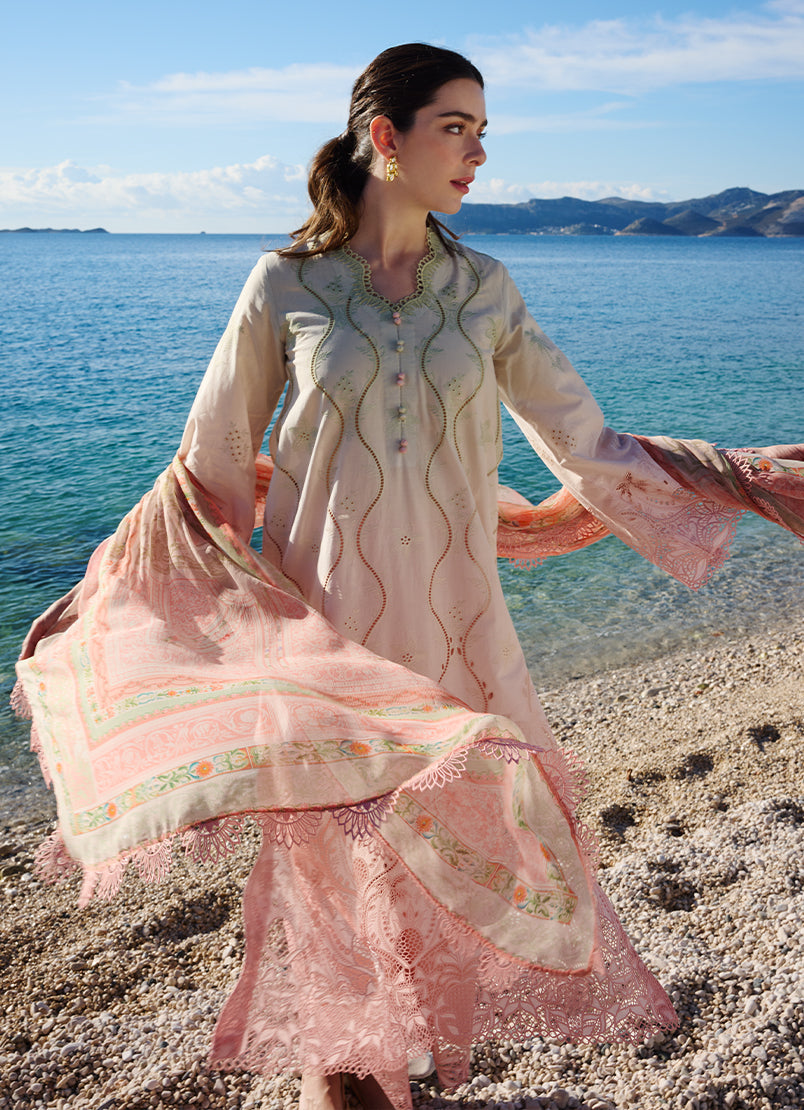 Image | Lawnkari 25 | Dahlia S Ivory Cotton Lawn