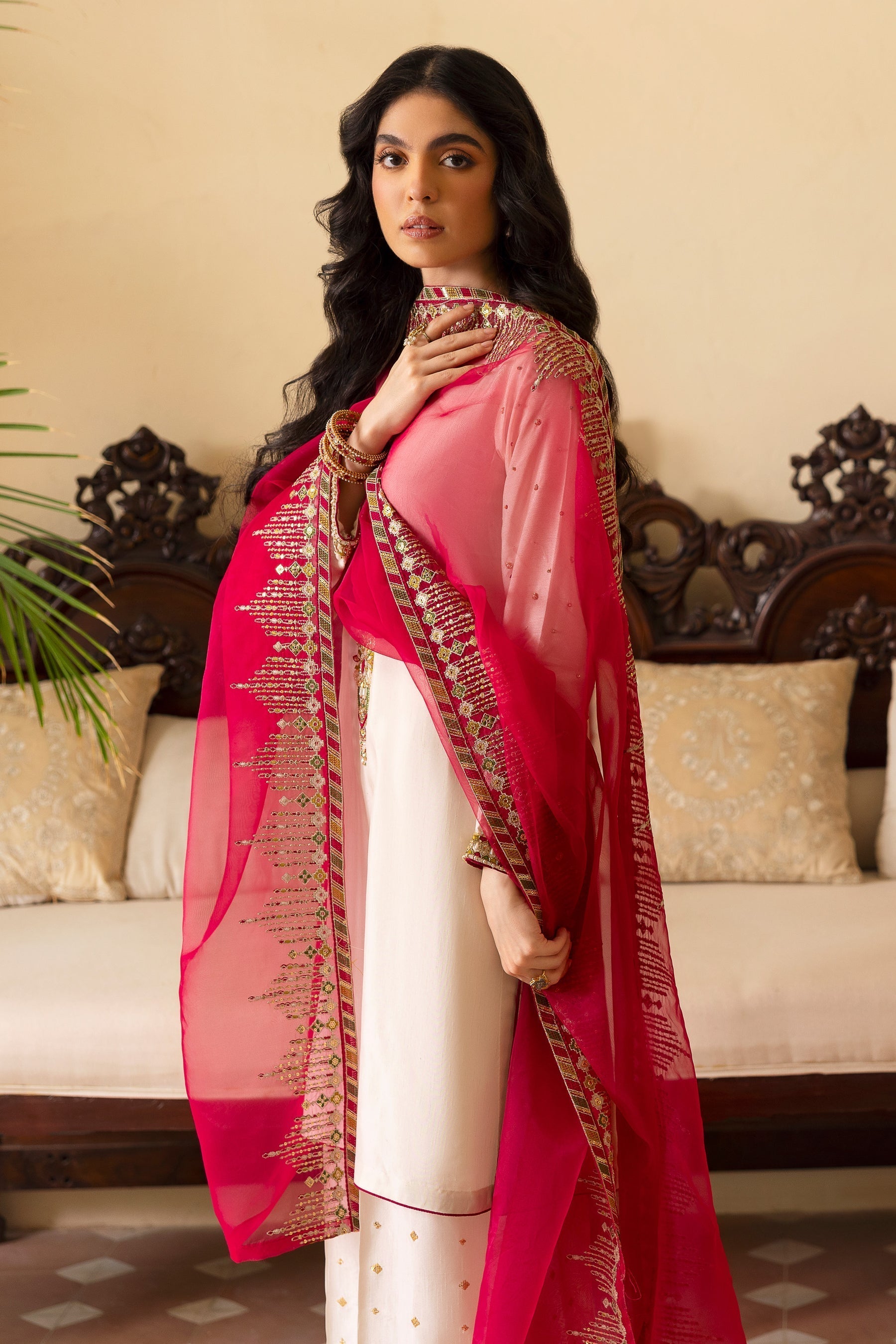 Naqshi | Rijaas Luxury Pret 24 | ABISH XL White Indian Raw Silk