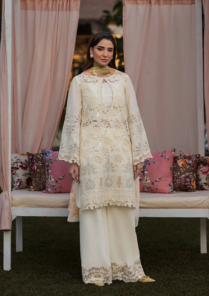 Kahf Premium | Luxury Lawn 25 | KLR-07 Miriam XS Off White Lawn