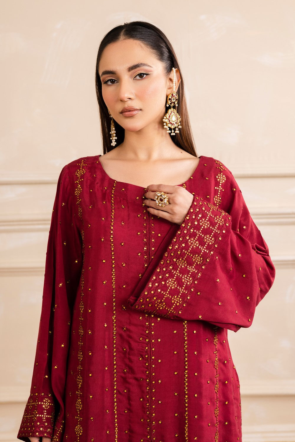 Maryum N Maria | Nora Collection | ALYSSA - MW40159 L Red Viscose Cotton