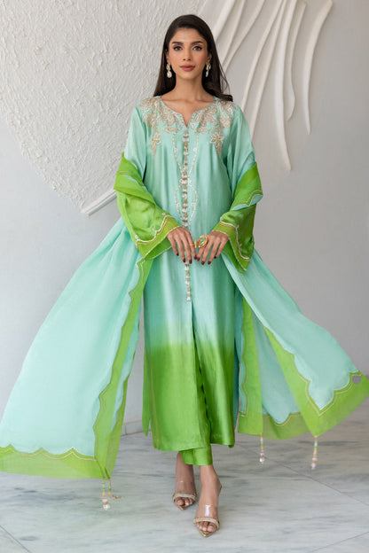 Chic Ophicial | Celenia Pret | Ombre Green XL Light Ferozi