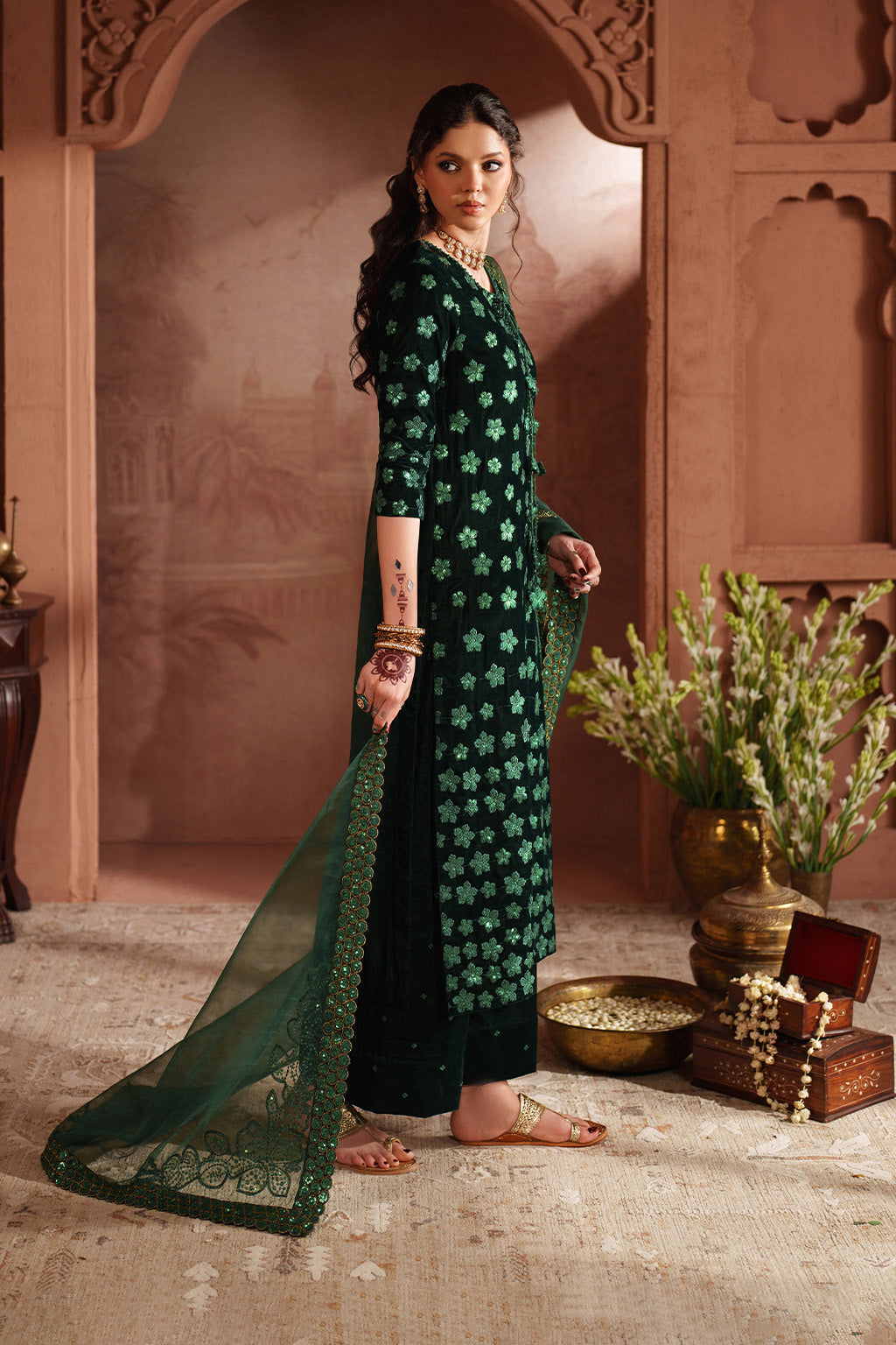Iznik | Velvet 25 | IV-60 Embroidered Velvet by Iznik - Designer Dress - Type : Ladies Clothes - Available at Saira Sultan - 100% Original 