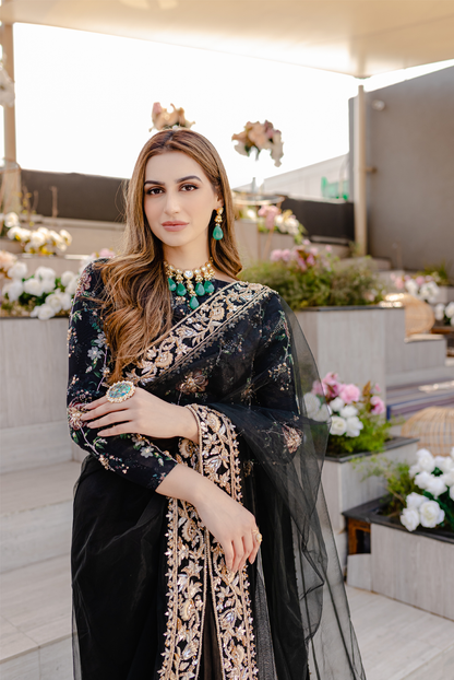 Ayesha and Usman | Celestial Night | Chloe L Black Organza