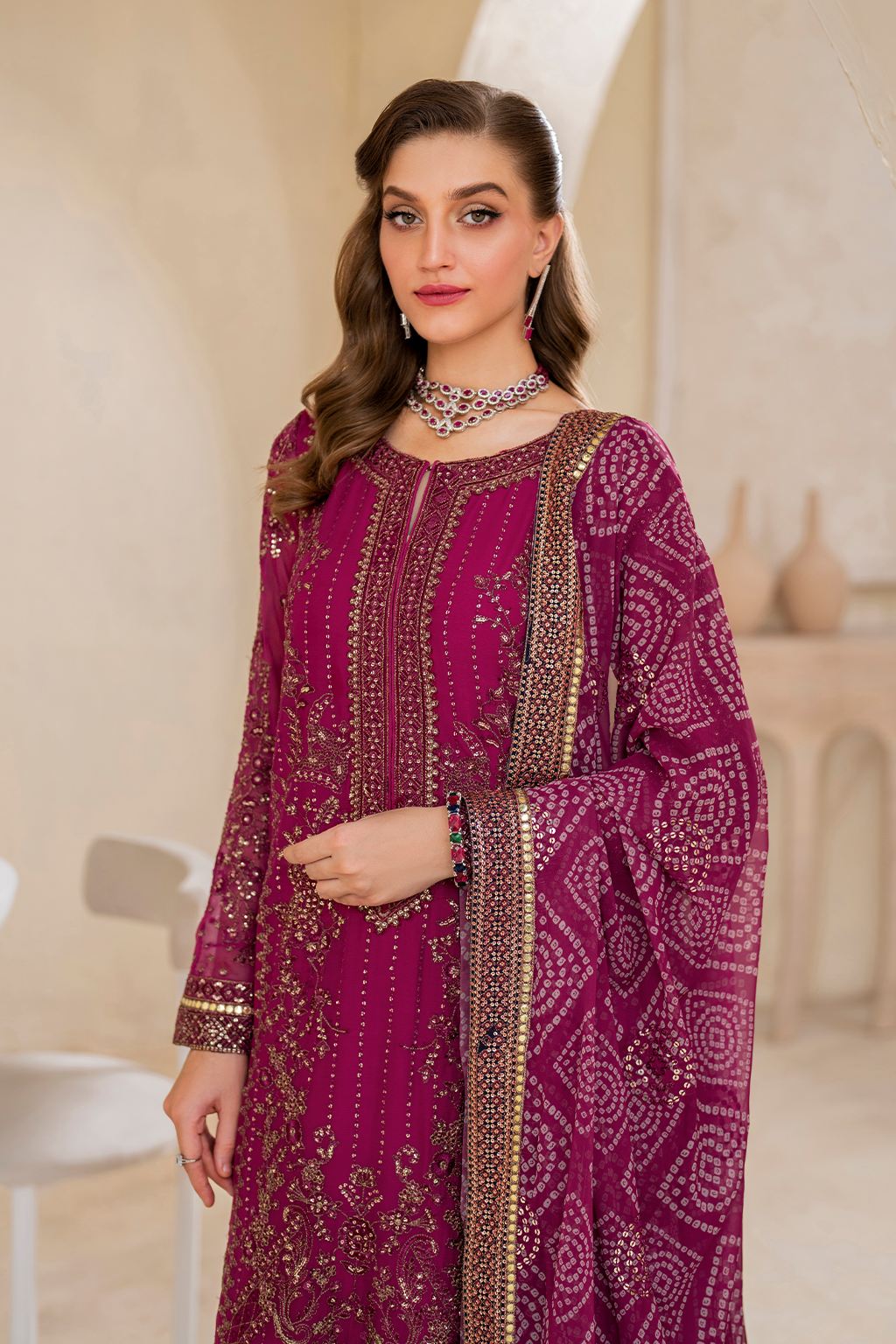 Iznik | Chinnon Chiffon | CC-45 Embroidered Chiffon - Pakistani Designer Dress - by Iznik | Type: Formal - 100% Original at Saira Sultan