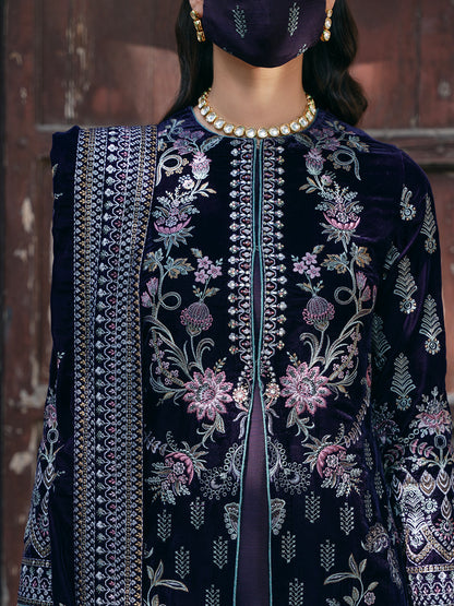 Flossie | Siara Velvet Formals | V-104 - B L Deep Blue Velvet
