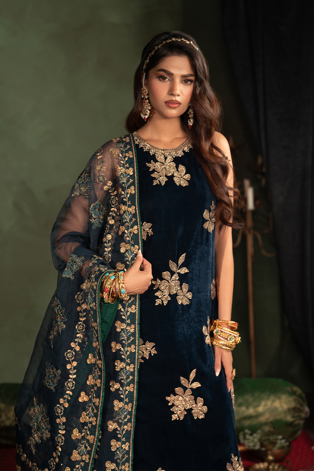 Iznik | Velvet 25 | IV-51 Embroidered Velvet by Iznik - Designer Dress - Type : Ladies Clothes - Available at Saira Sultan - 100% Original 